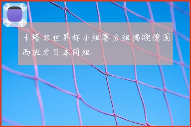 卡塔尔世界杯小组赛分组揭晓德国西班牙日本同组